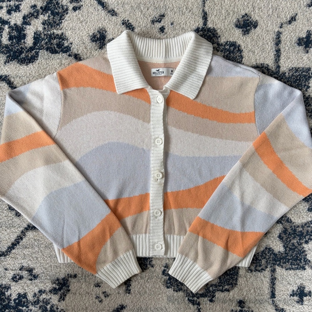 Hollister Pattern Polo Sweater MEDIUM
